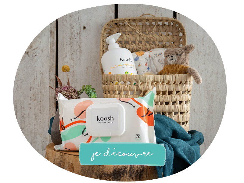 produits d'hygiène bébé sur un tabouret